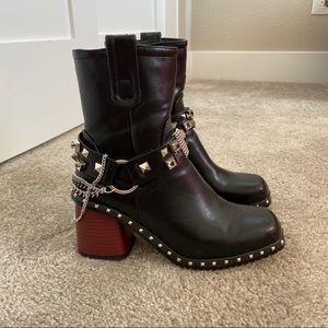 Nasty Gal Studded Chain Booties